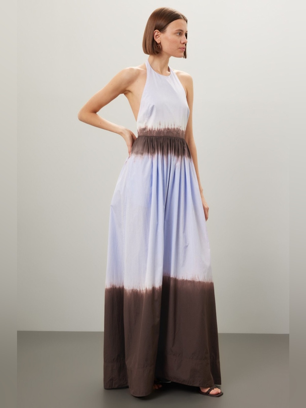 A.L.C. Lilac and Brown Dip-Dye Halter Maxi Dress - Picture 2 of 7